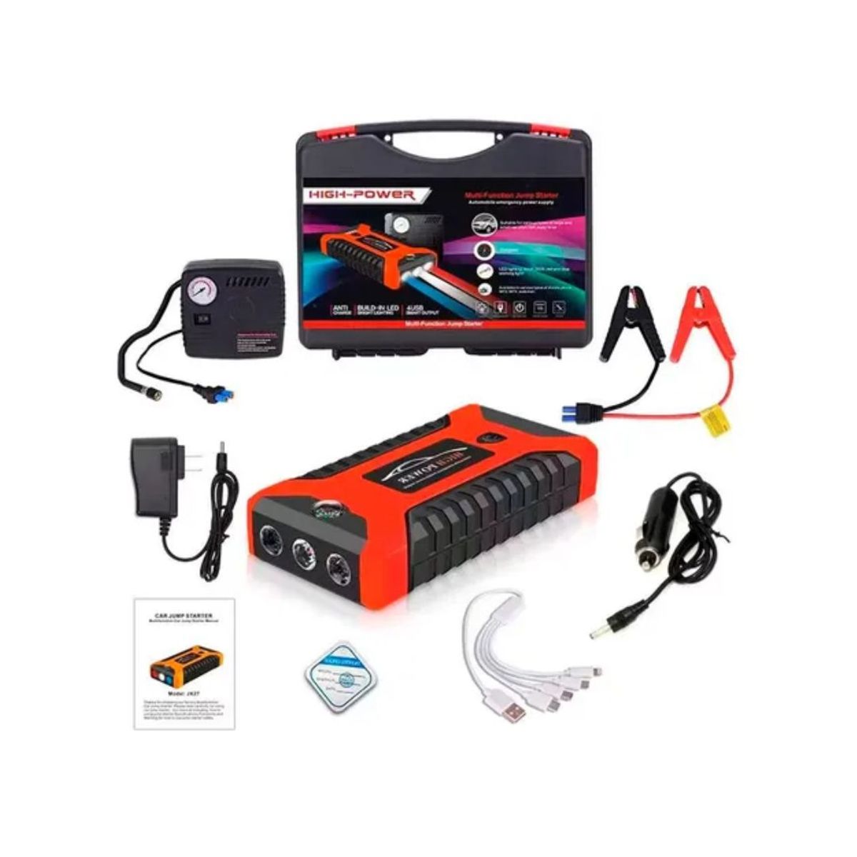 GENERICO - Arrancador De Bateria De Vehiculo + Inflador 2 en 1