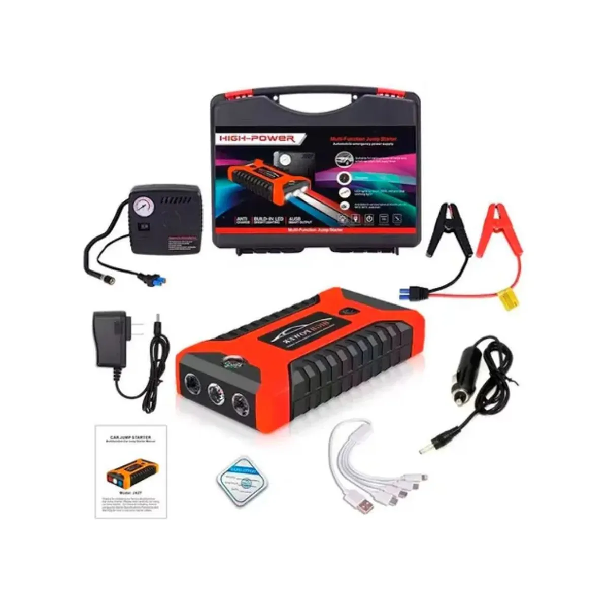 GENERICO - Arrancador De Bateria De Vehiculo + Inflador 2 en 1