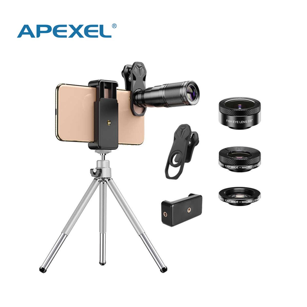 APEXEL - Lente Zoom Telescópico Apexel 22X para Smartphone