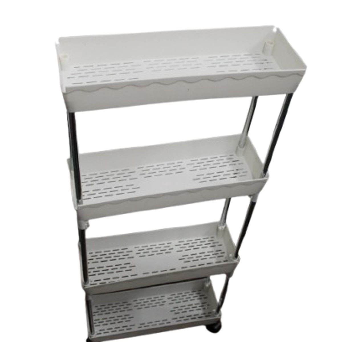 GENERICO - Estante Organizador 4 Niveles Storage Rack Con Rueditas Blanco