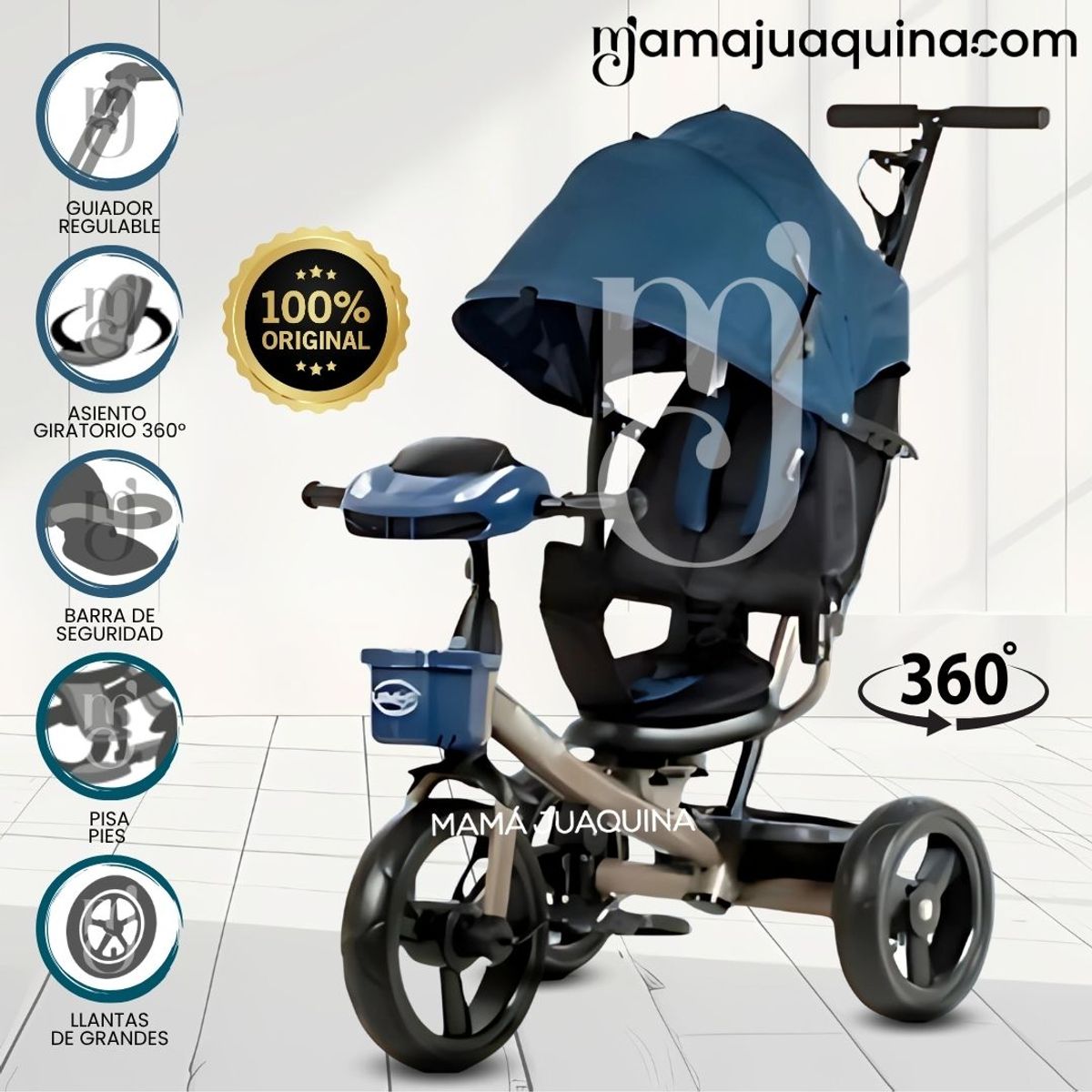 BABY - Triciclo Guiador Giratorio Voyage «LIGEND» Blue