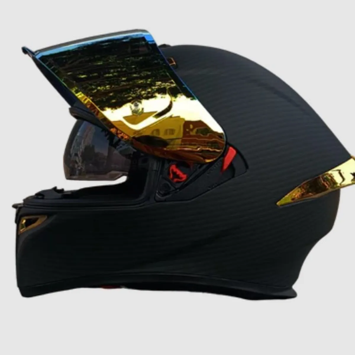 CES - CASCO MOTO AXOR EX BIHR ZAFIRO GOLDEN DORADO DOBLE VISOR