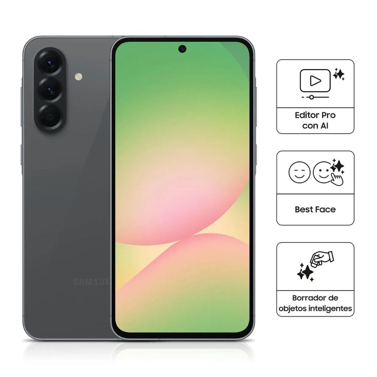 SAMSUNG - Celular Samsung Galaxy A56 5G 256GB 12GB RAM cámara principal 50MP frontal 12MP 67 negro