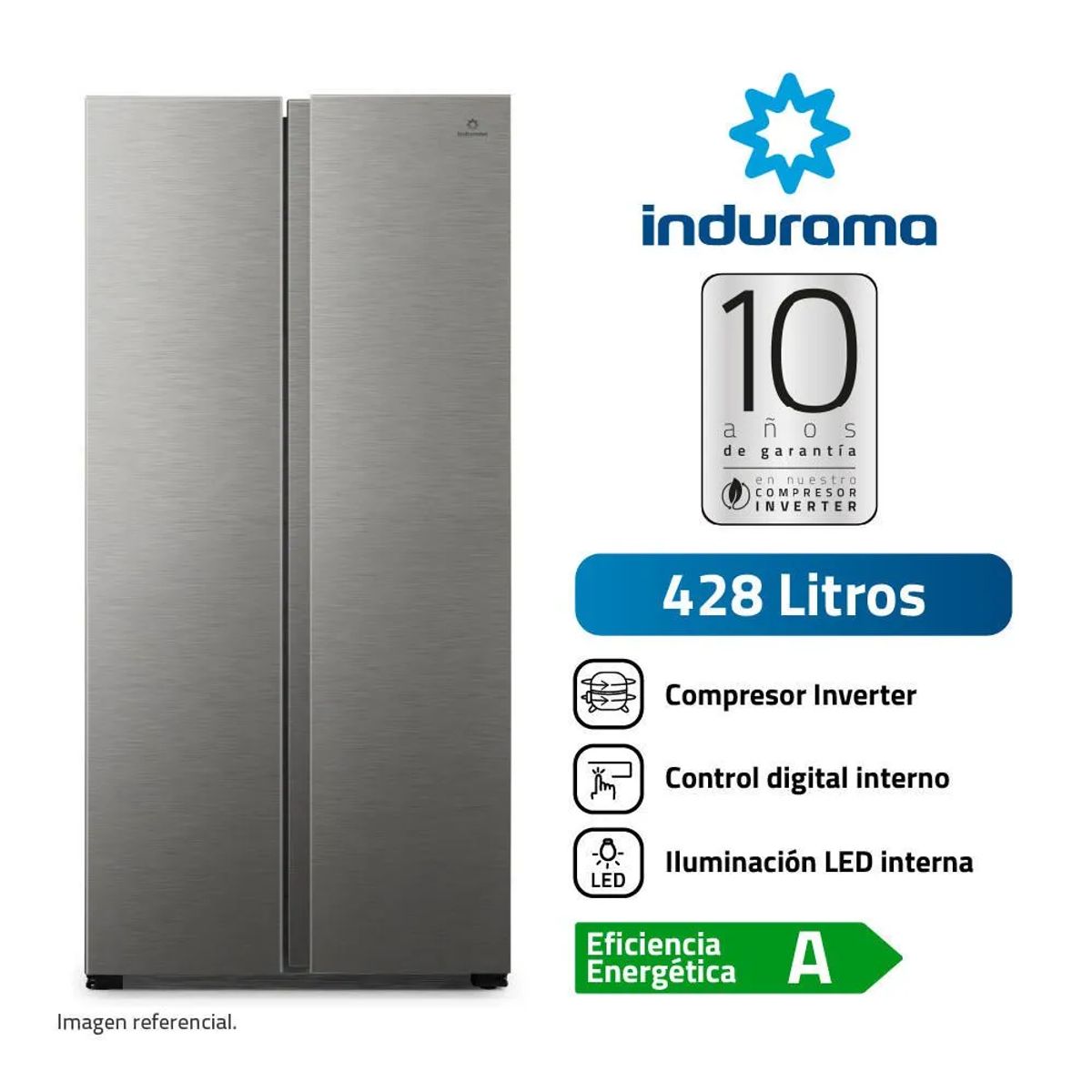 INDURAMA - Refrigeradora 428 litros Side by Side Croma Indurama RI-769_.