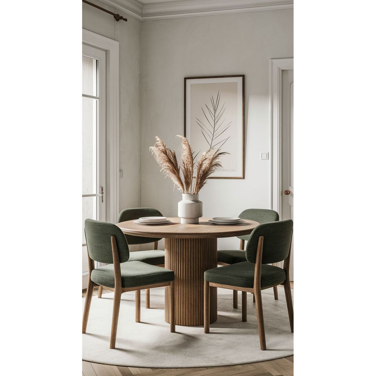 STIL NOVO - JUEGO DE COMEDOR 4 SILLAS NICOLAS VERDE