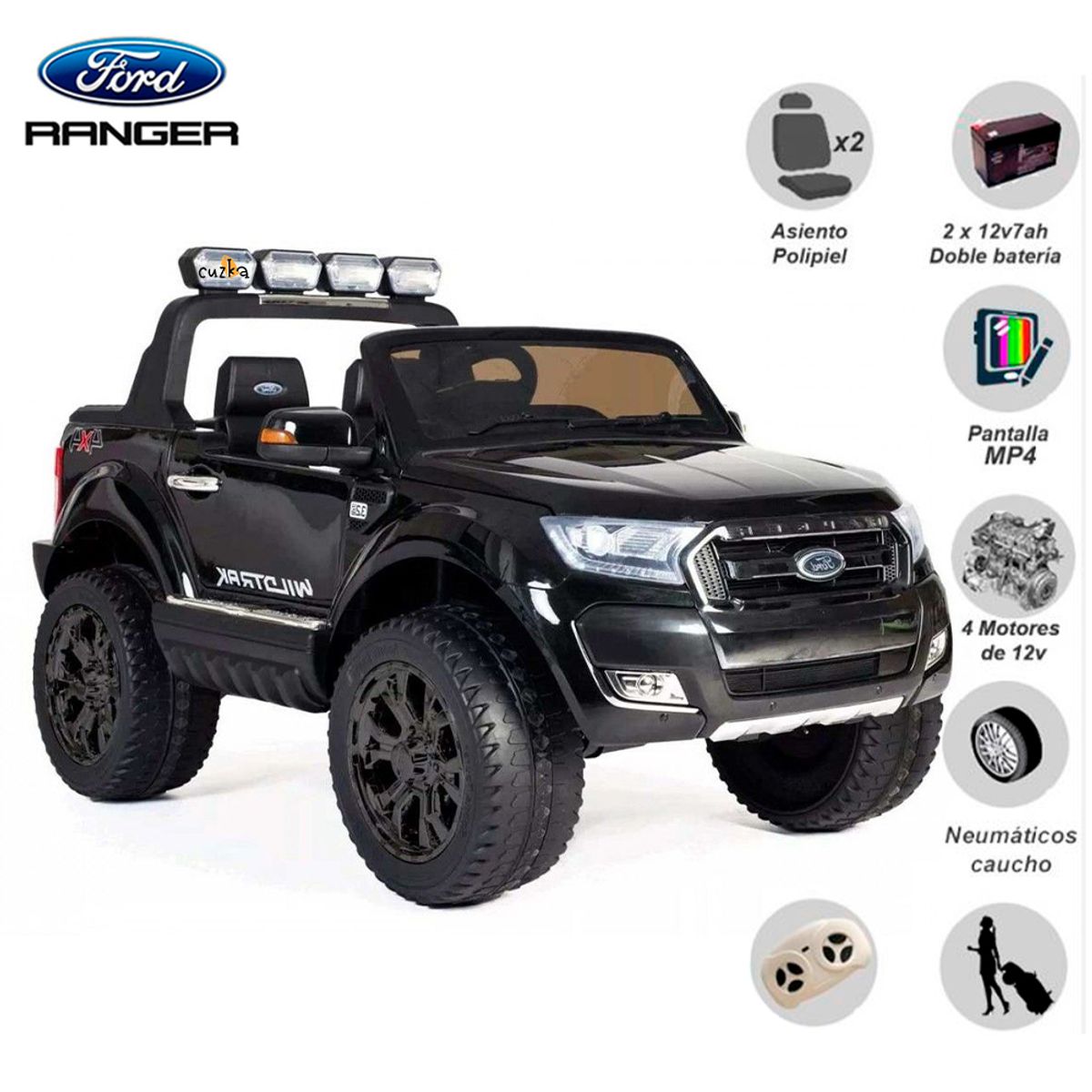 FORD - Camioneta a Batería Para Niños «RANGER» Black MP4