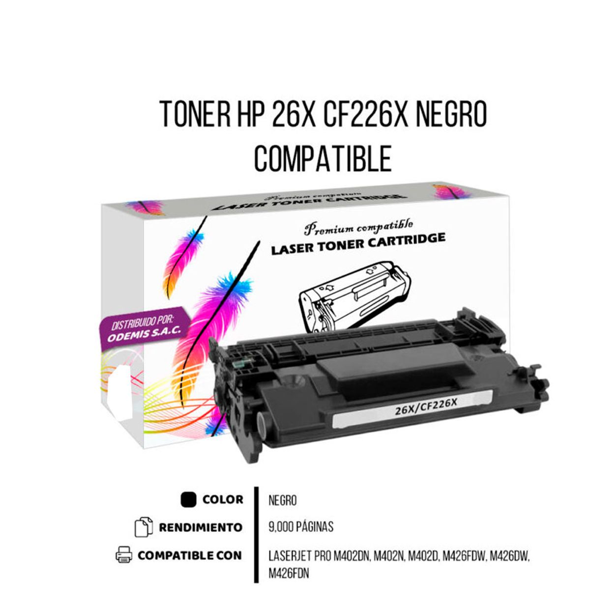 GENERICO - TONER COMPATIBLE HP 26X CF226X NEGRO