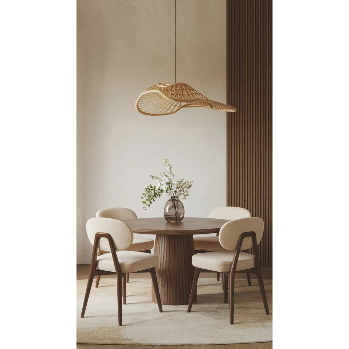 STIL NOVO - JUEGO DE COMEDOR 4 SILLAS RUBI BEIGE CLARO