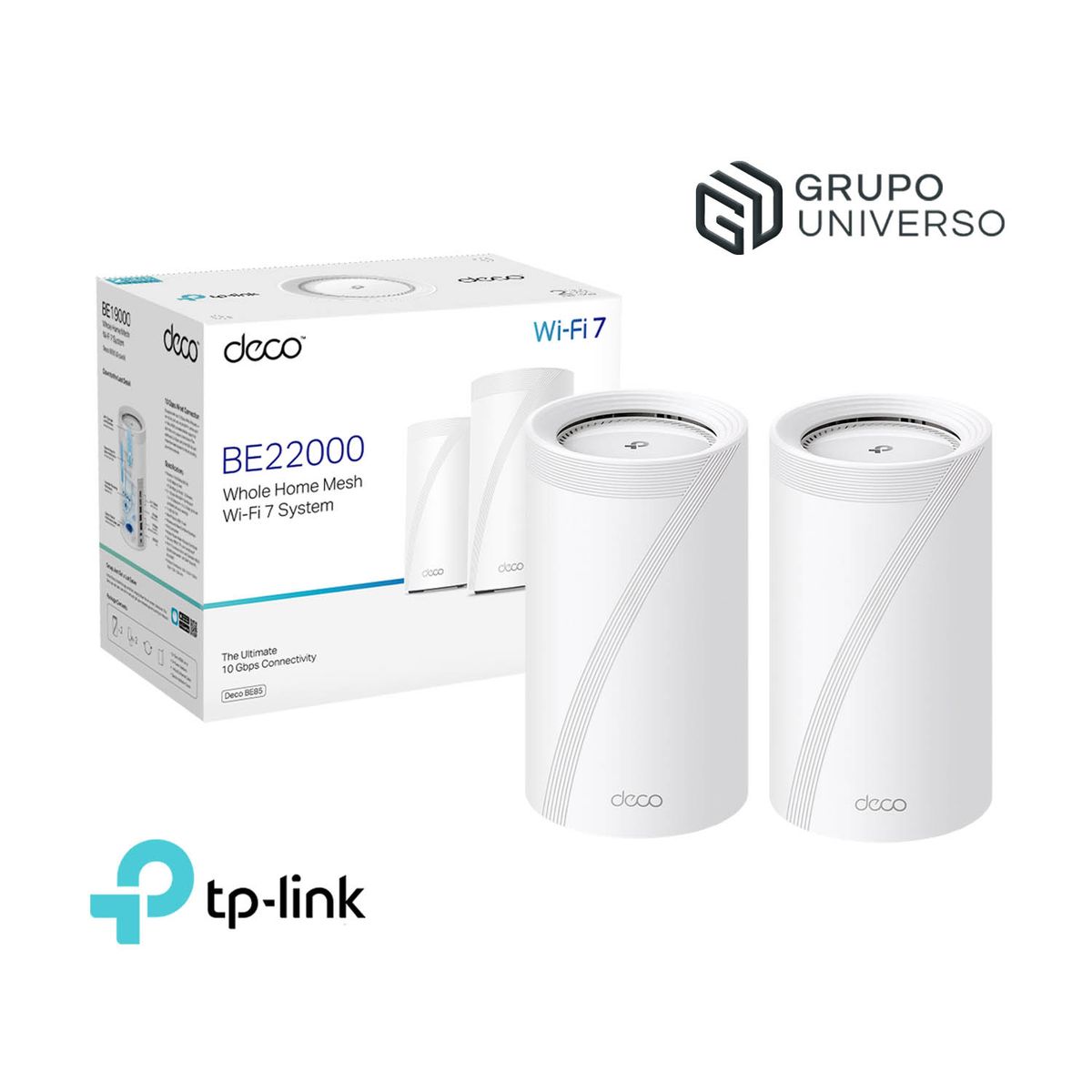 TP LINK - TP-LINK Sistema Mesh Deco BE85 2-pack Wi-Fi 7 BE19000 Triple Banda