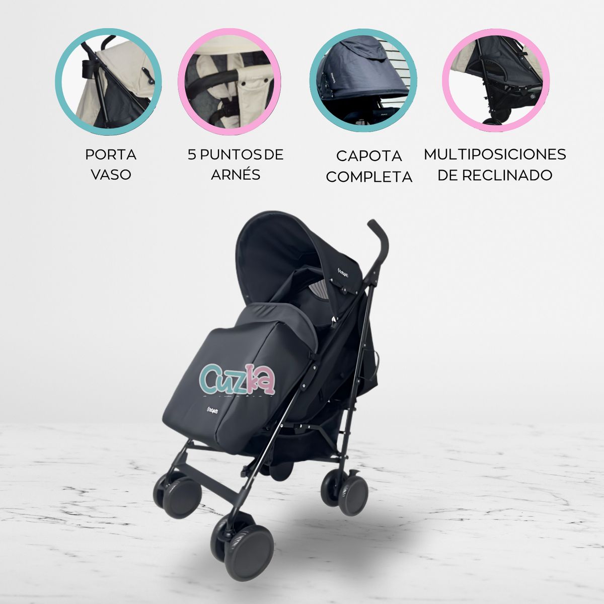 BABY KITS - Coche Bastón «KRHONOS» Black