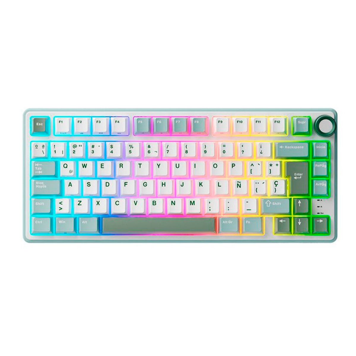 ROYAL KLUDGE - Teclado Mecánico Royal Kludge RK R75 Skycyan  K Silver