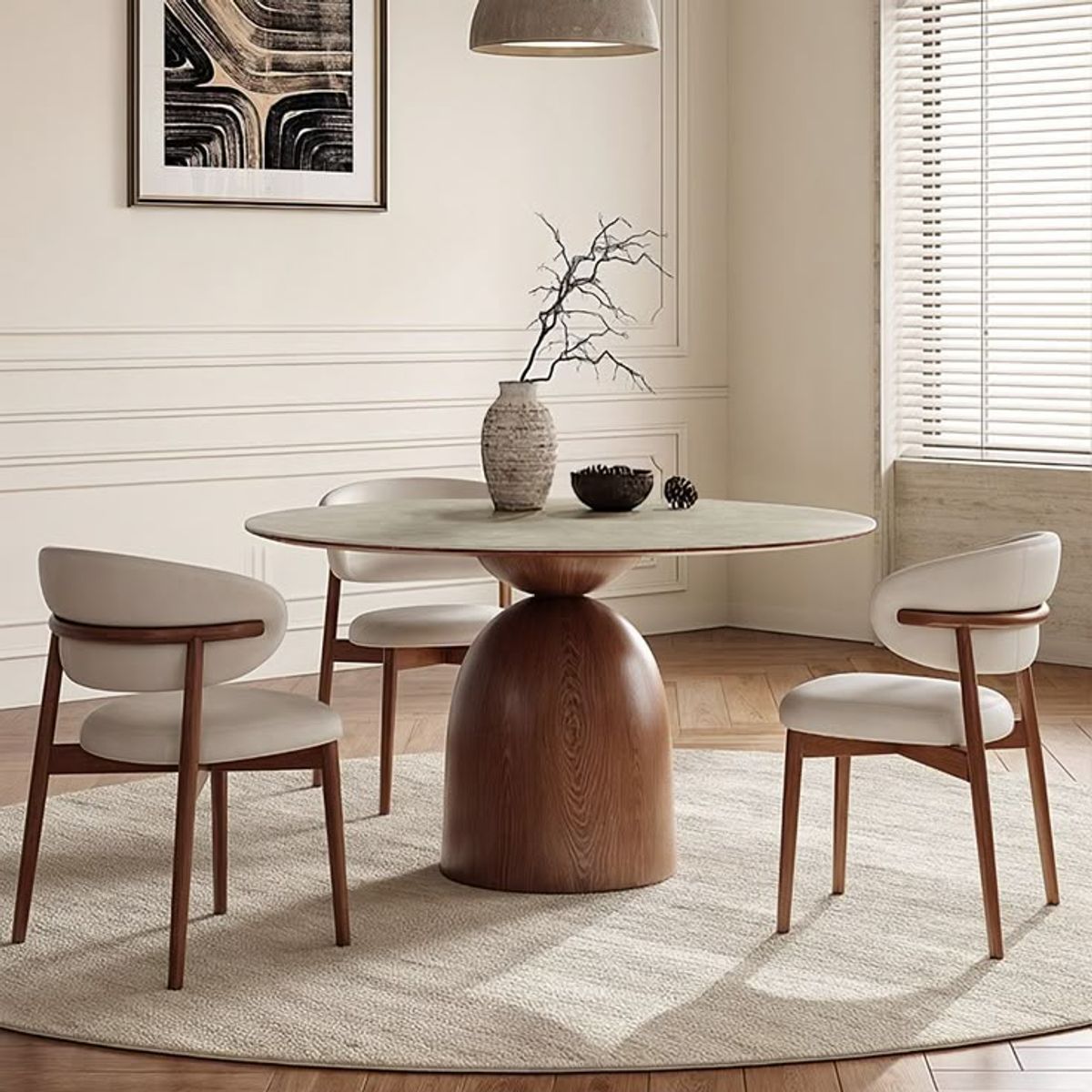 STIL NOVO - JUEGO DE COMEDOR 3 SILLAS SILVANA BEIGE CLARO