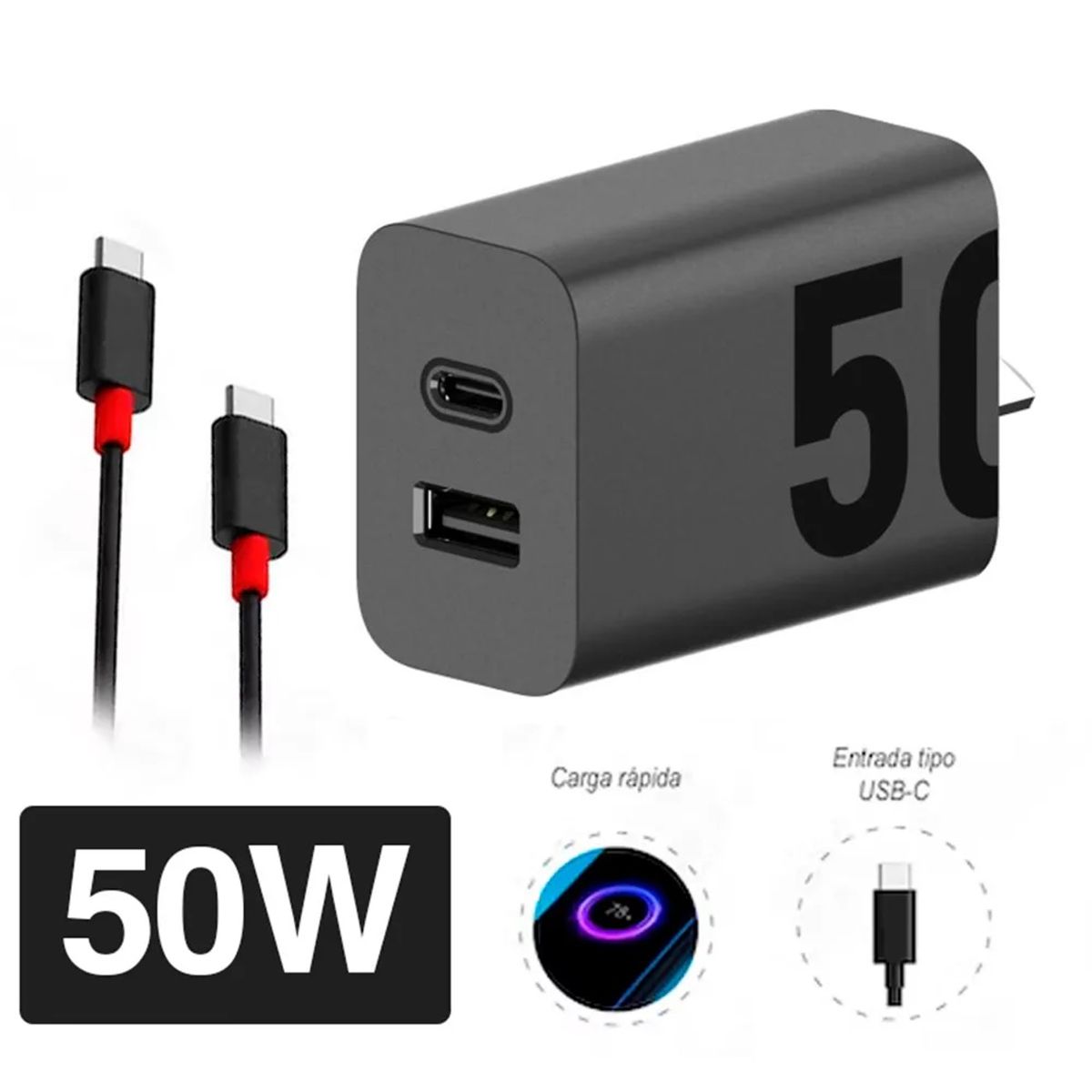 GENERICO - Cargador para MOTO Turbo Power 50W Carga Rapida CAJA