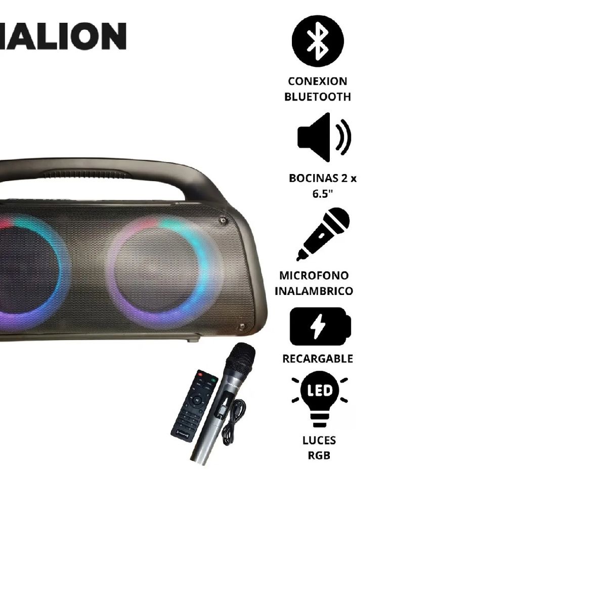 HALION - Parlante Portátil Avalon HA-W57 Halion con Micrófono