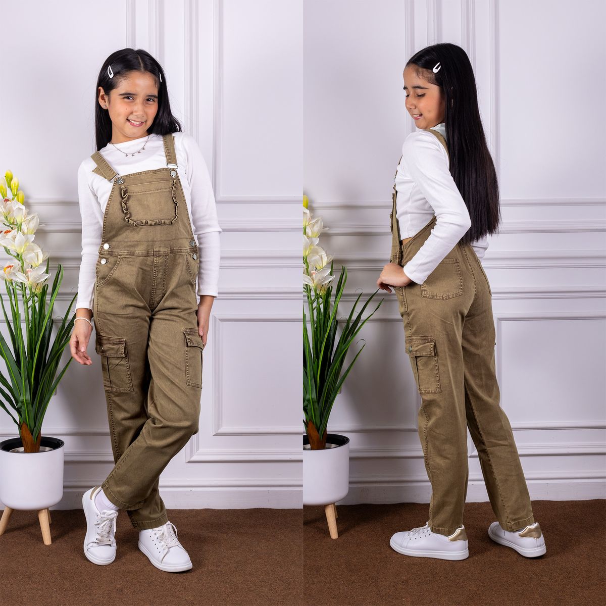 DANUS - pantalon cargo overol denim niña -danus