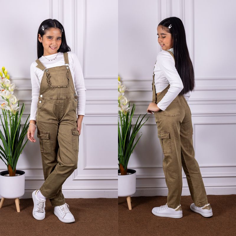DANUS - pantalon cargo overol denim niña -danus