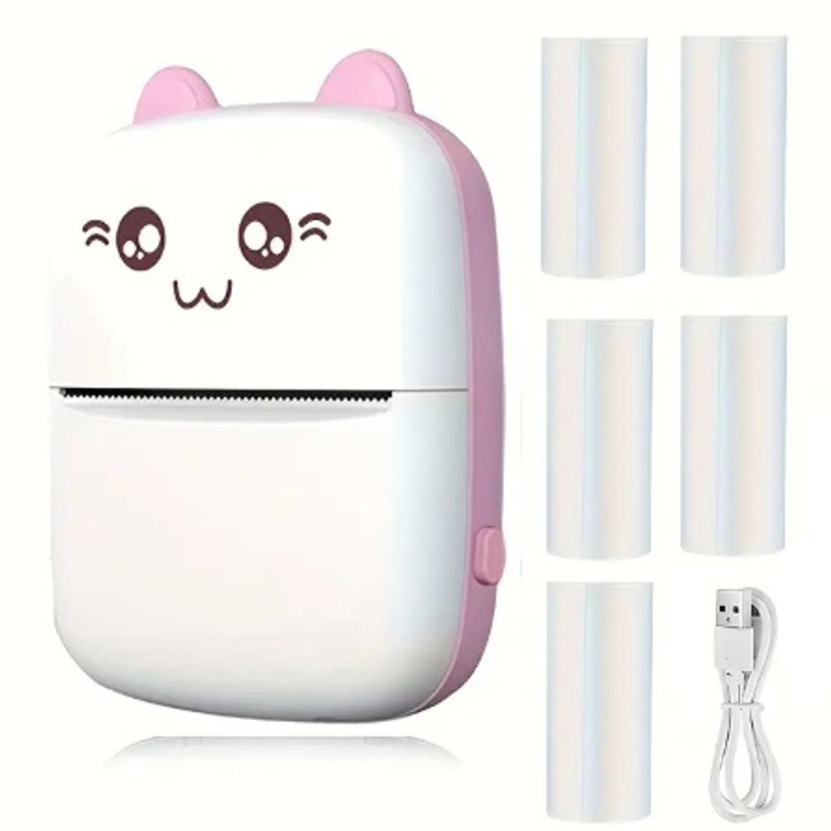 GENERICO - Mini Impresora Térmica Gatita Bluetooth 5 ROLLOS