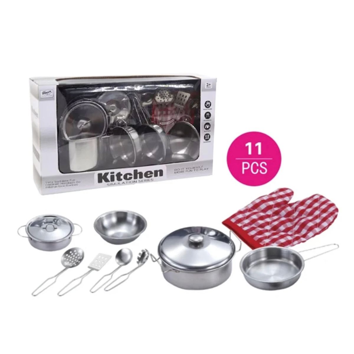 GENERICO - Set de Juguete de Cocina Ollas para Niños 11 Piezas