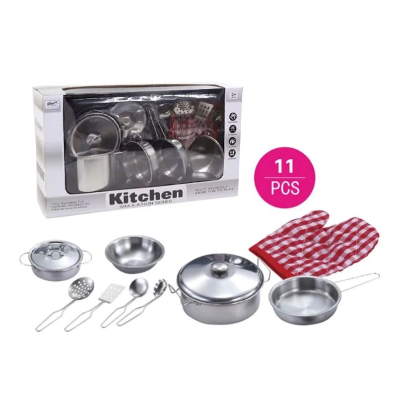 GENERICO - Set de Juguete de Cocina Ollas para Niños 11 Piezas