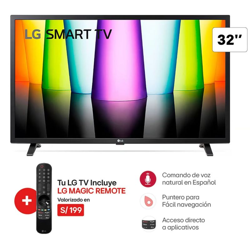 LG - Televisor LG 32 HD Smart TV webOS22 HDR 32LQ600BPSA