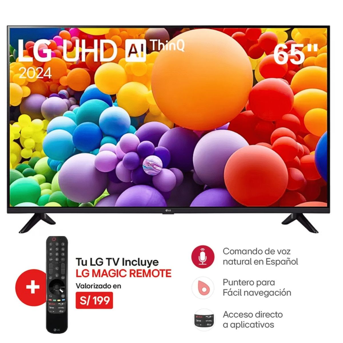 LG - Televisor LG 65"  Led 4K UHD con ThinQ AI  65UT7300