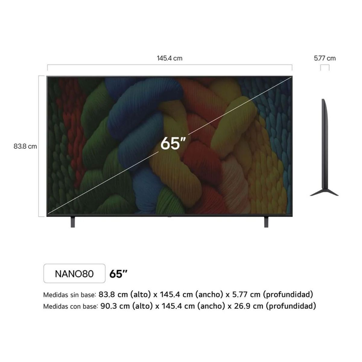 LG - Televisor 65" LG Nanocell 4k ThinQ Ai 65NANO80ASA - Nuevo 2025