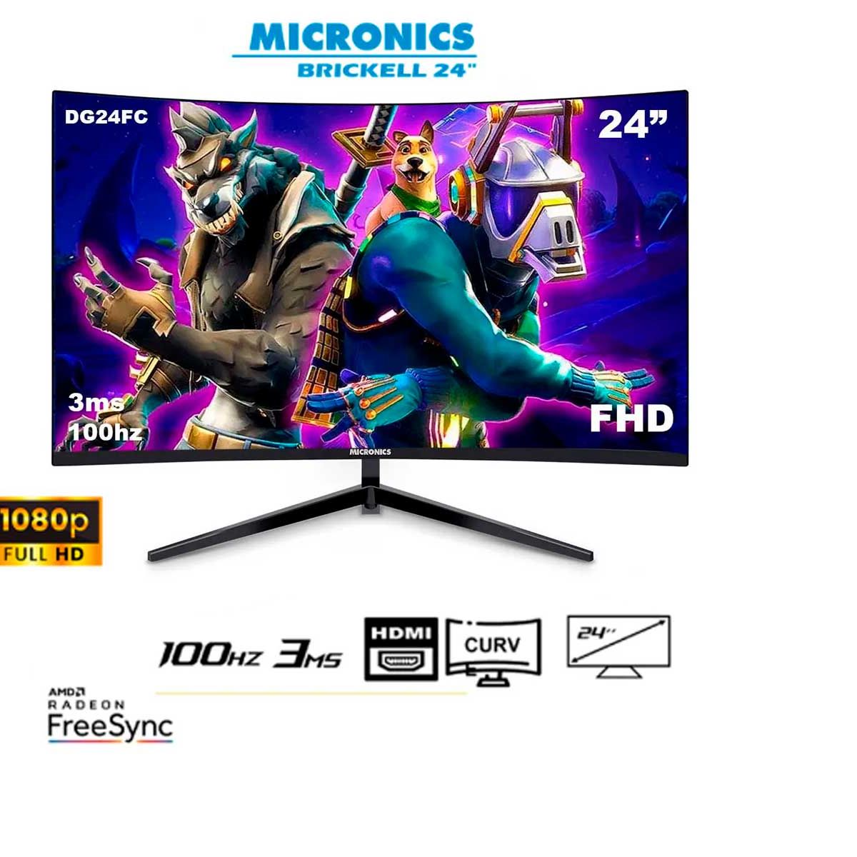 MICRONICS - Monitor GD24FC Curvo Micronics Brickell 24” 100hz FHD 1920 x 1080