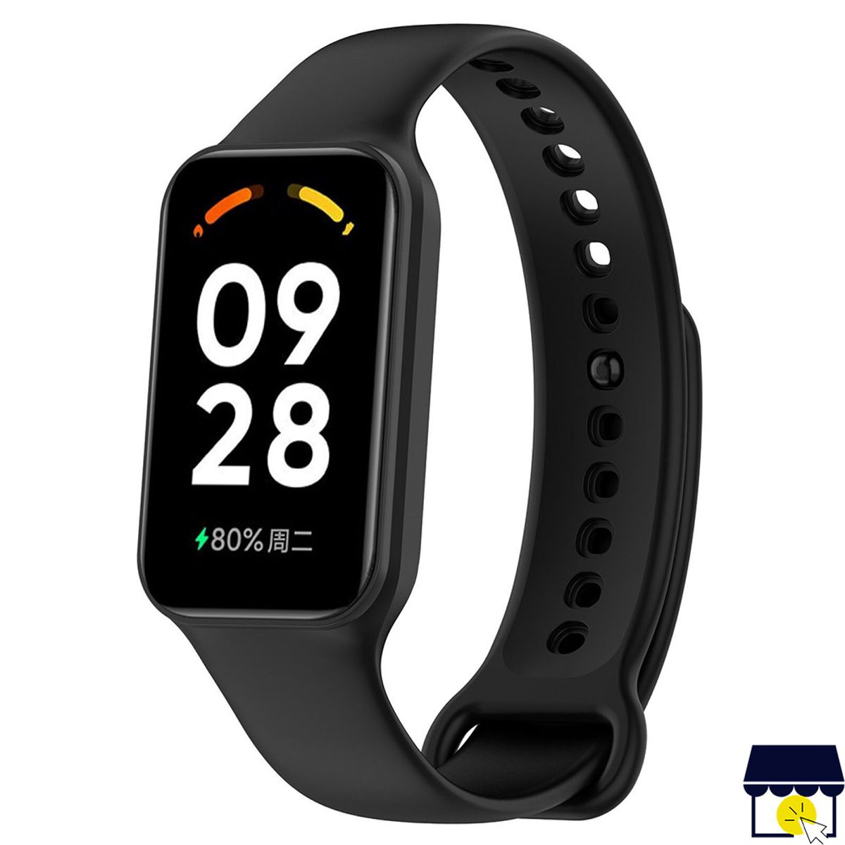 GENERICO - Correa de silicona para Xiaomi Redmi Band 2 / Band 8 Active + Mica - Negro