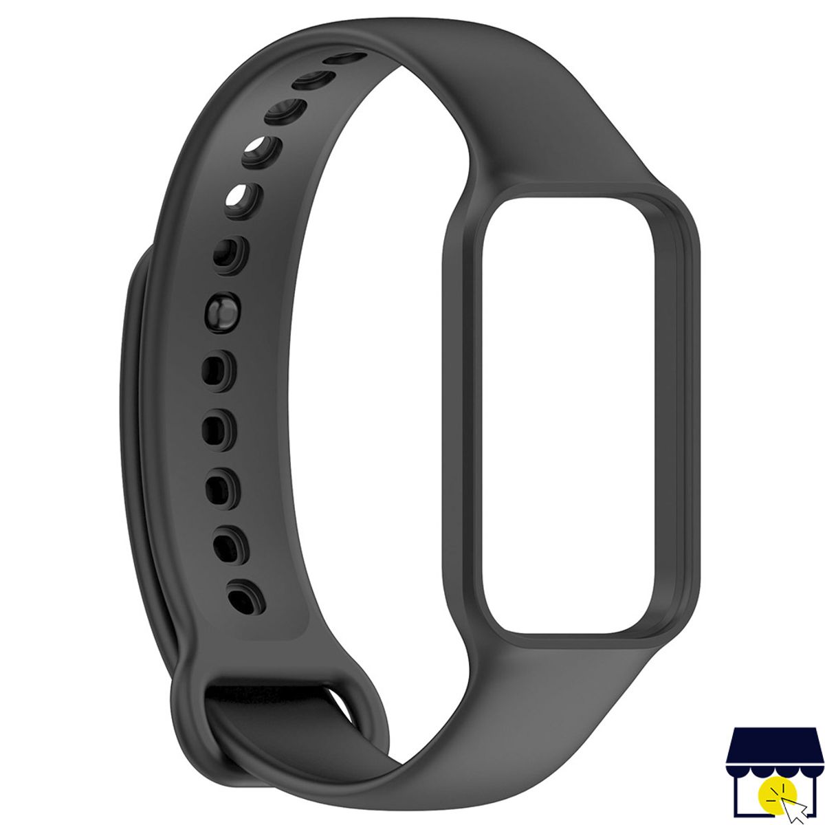 GENERICO - Correa de silicona para Xiaomi Redmi Band 2 / Band 8 Active + Mica - Negro