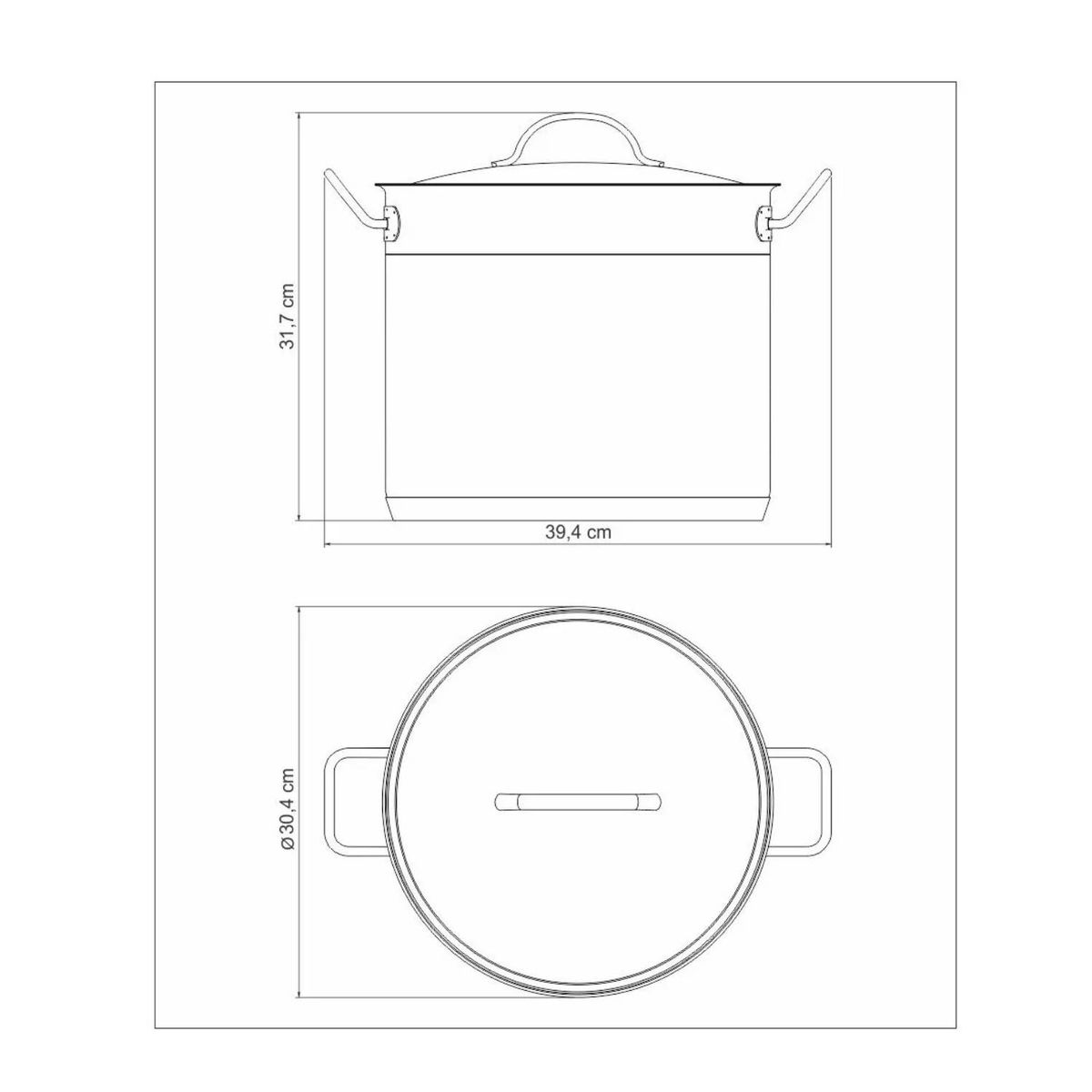 TRAMONTINA - Olla Empresarial Tramontina 28 cm - Con Tapa