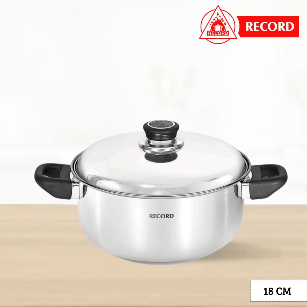 RECORD - Olla de Acero Inox Milenium Record N° 18 - Tapa de Acero
