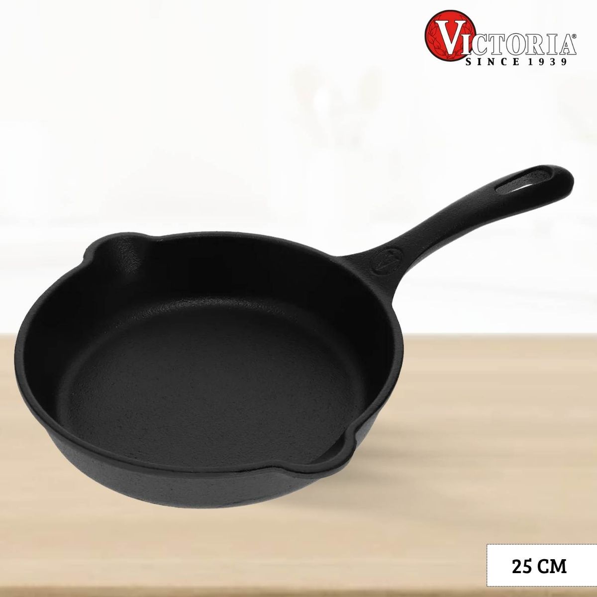 VICTORIA - Sartén de Hierro Fundido Precurada victoria 25 Cm