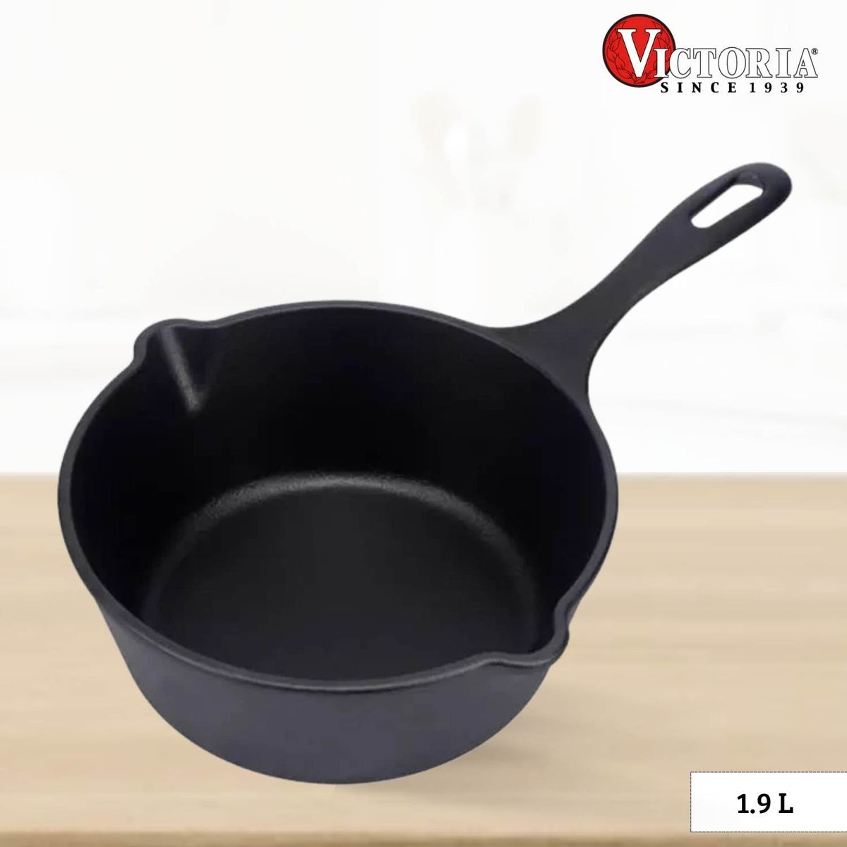 VICTORIA - Sartén de Hierro Fundido hondo Esmaltada victoria 1.9 lt