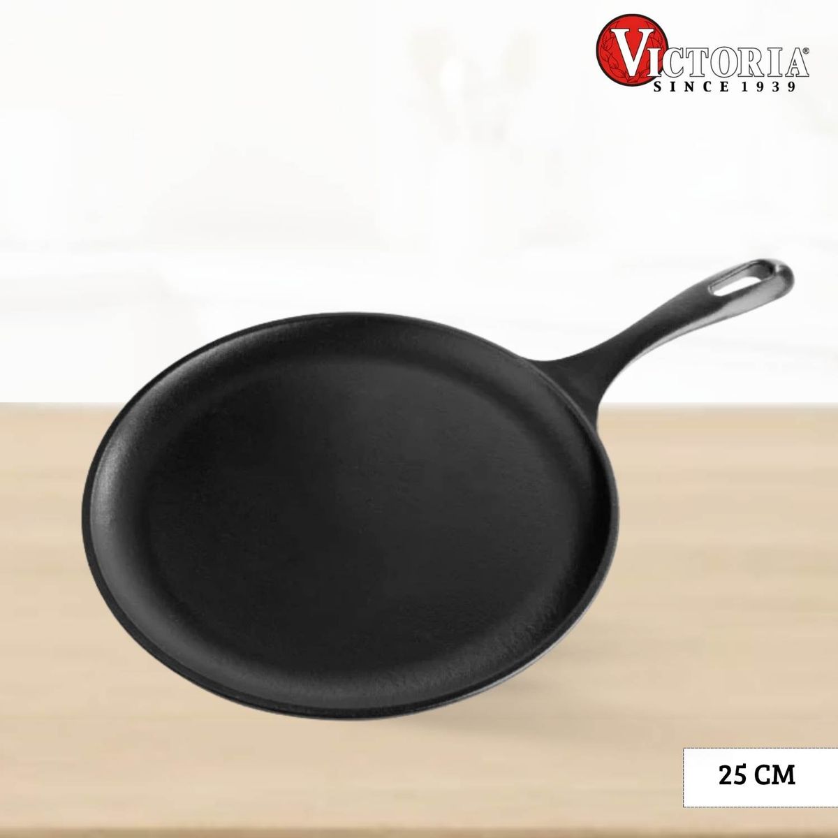 VICTORIA - Sartén de Hierro Fundido Comal Esmaltado victoria 25 Cm