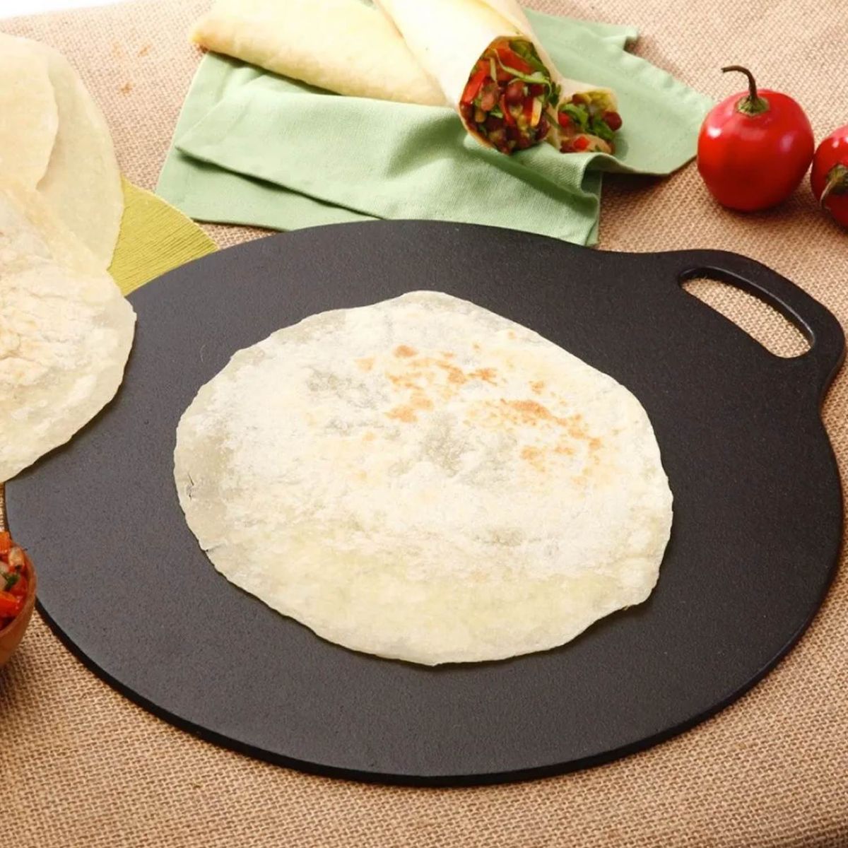 VICTORIA - Plancha de hierro fundido Tawa Esmaltada Victoria 38 Cm