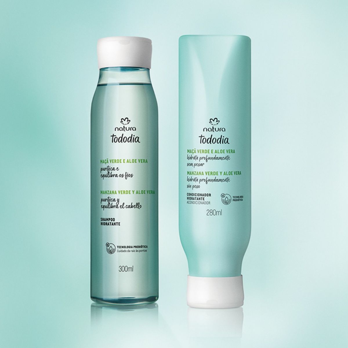 NATURA - Acondicionador + shampoo Manzana verde y aloe vera Natura Lumina Tododia