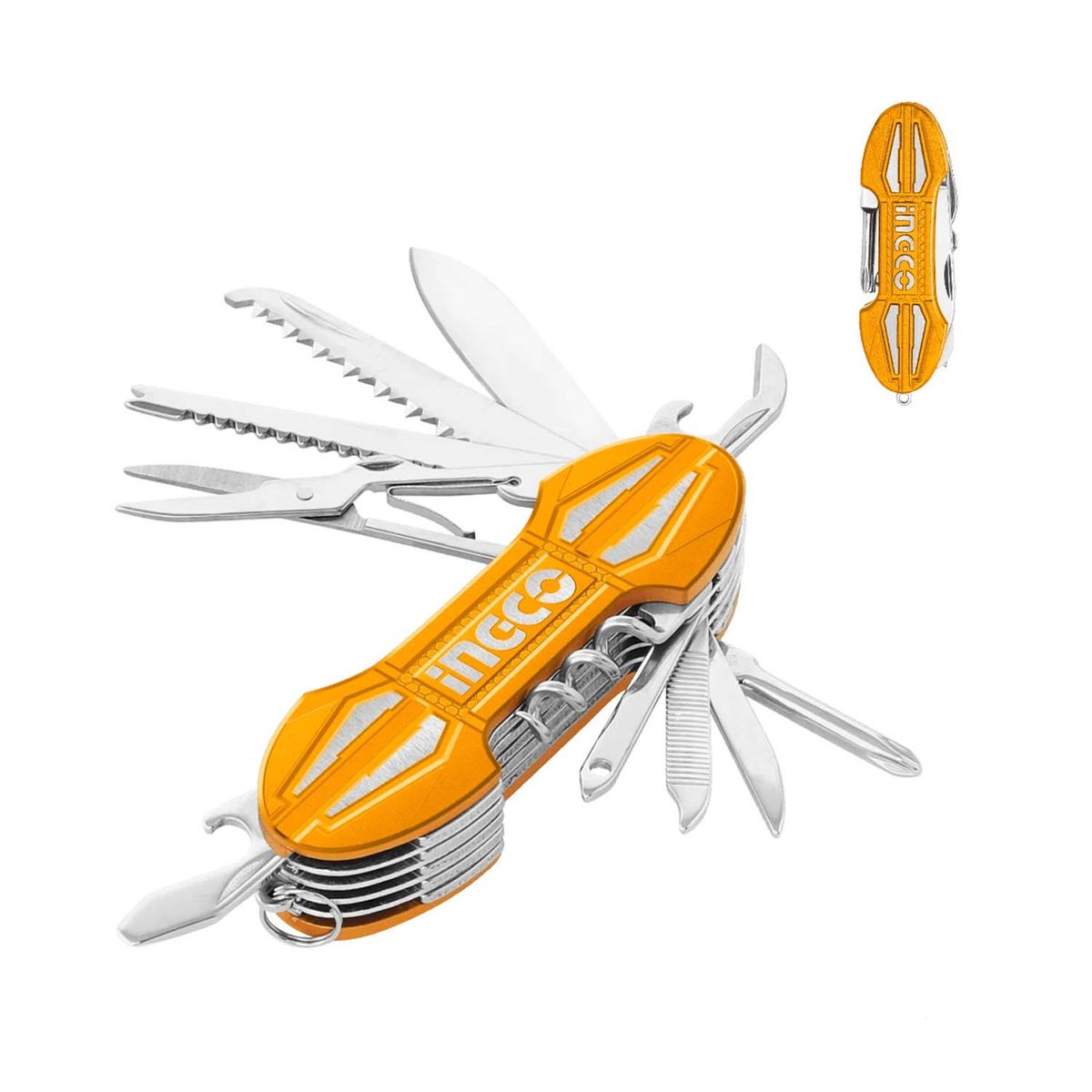 INGCO TOOLS - Cuchilla Multifunción 15 Usos Navaja Premium Ingco Hmfk8158