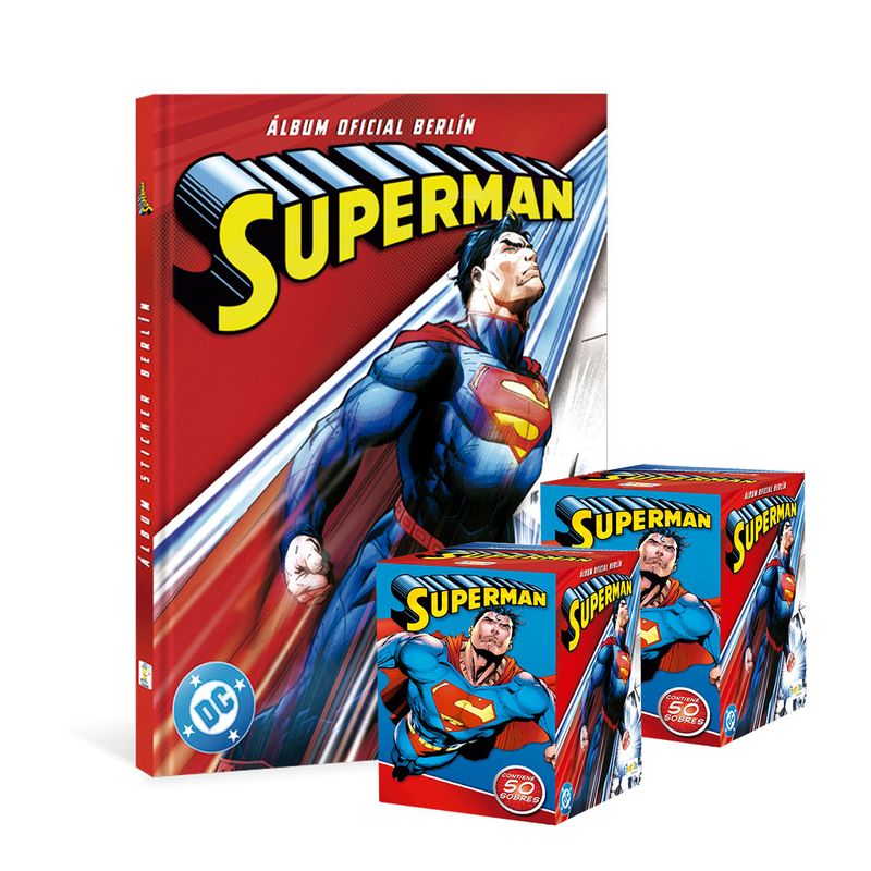 EDITORIAL BERLIN - ALBUM SUPERMAN, ALBUM TAPA DURA + 2 PAQUETONES (100 SOBRES)