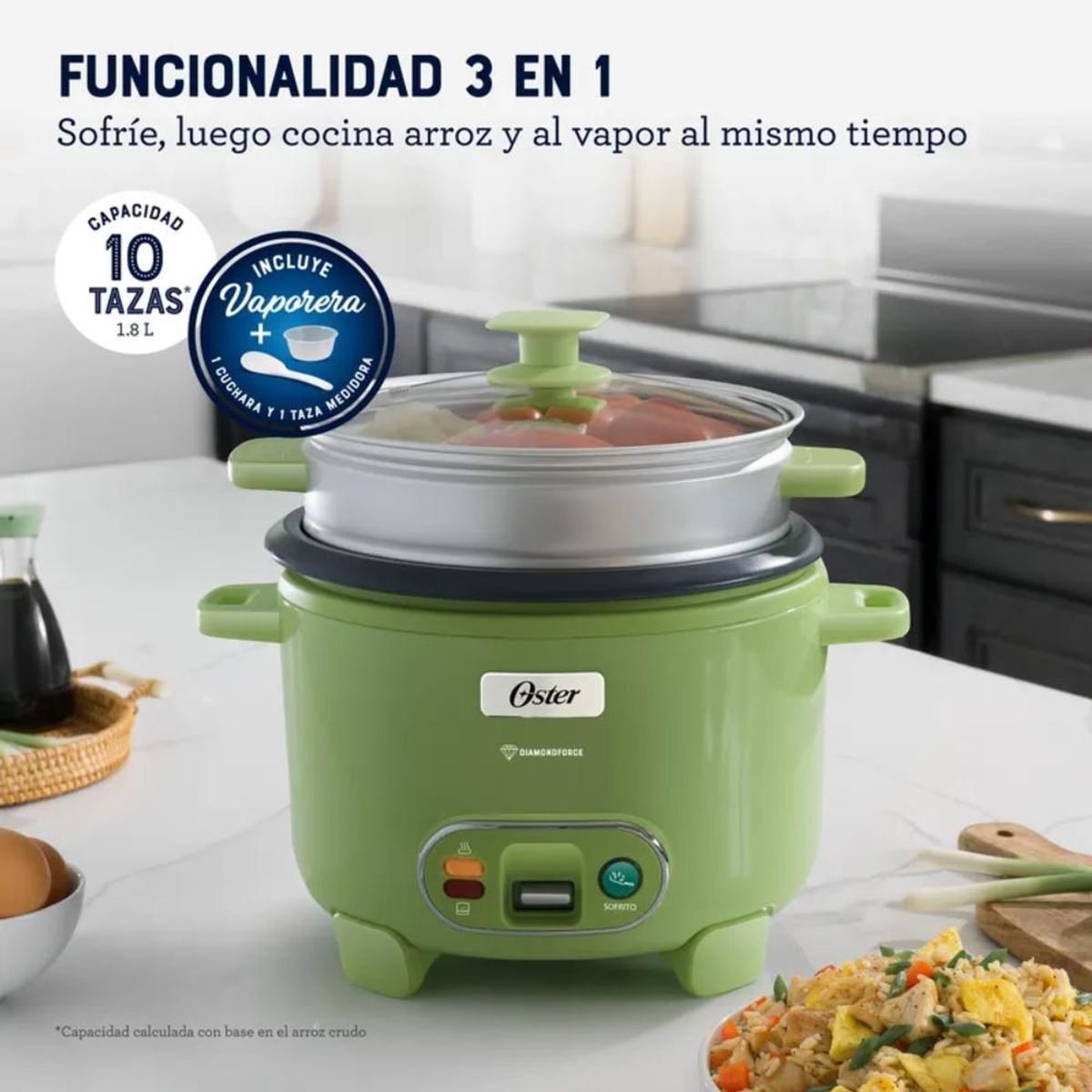 OSTER - Arrocera de 10 Tazas DiamondForce Oster CKSTRC10DFGRN 053