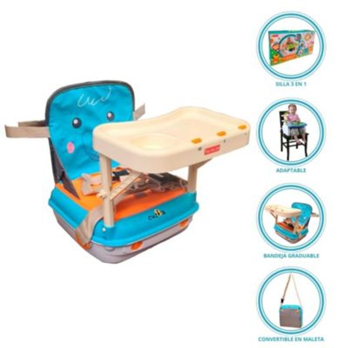 CUZKA - Silla Comedor Portátil «PORTA» LIGTH BLUE