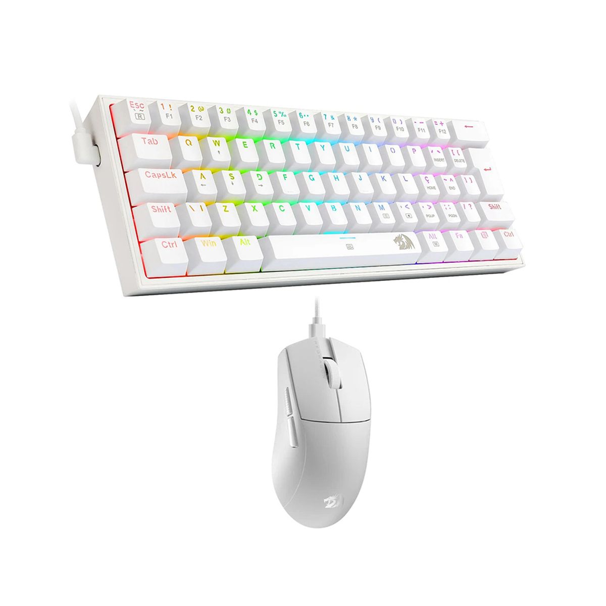 REDRAGON - COMBO REDRAGON S143 TECLADO FIZZ SP + MOUSE M724 BLANCO
