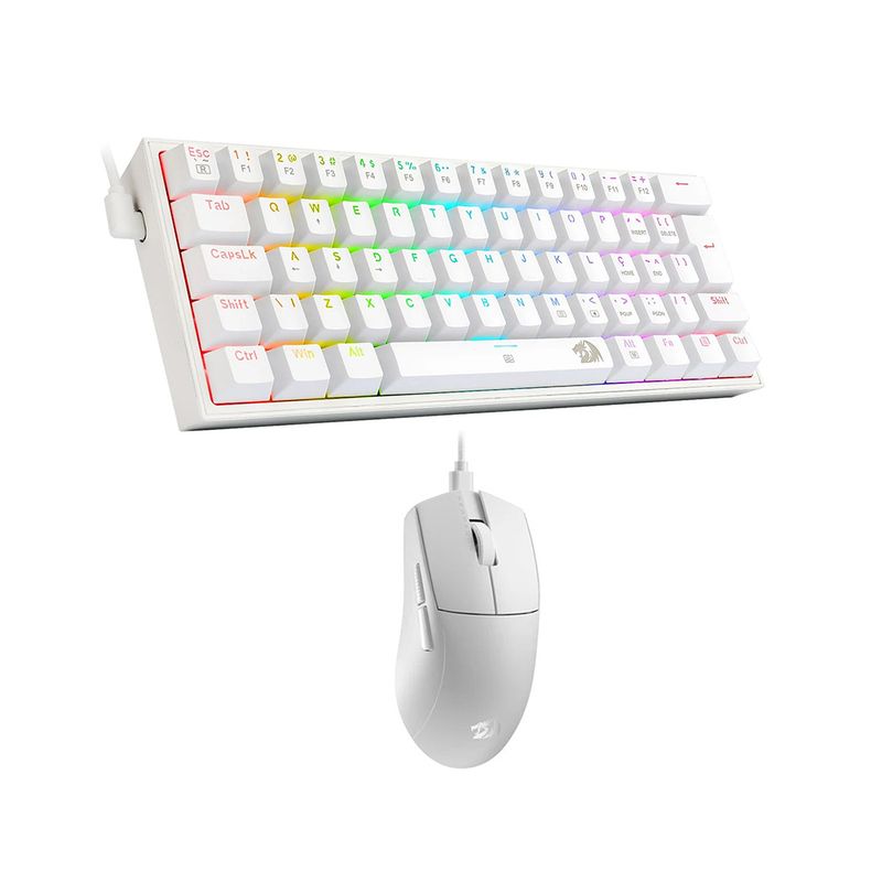 REDRAGON - COMBO REDRAGON S143 TECLADO FIZZ SP + MOUSE M724 BLANCO