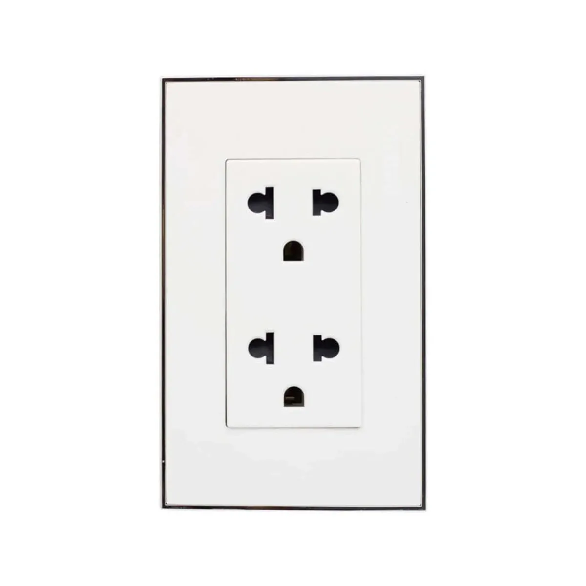 OPALUX - Tomacorriente Doble Universal 2 Polos con Línea Tierra OP-1216 OPALUX