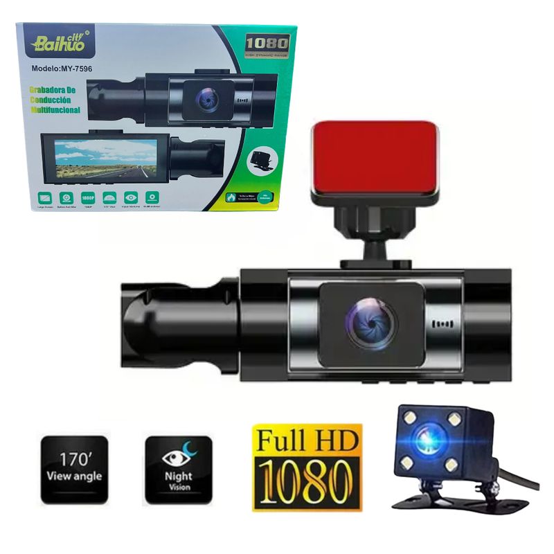 SEISA - Camara Para Auto Grabación Delantera y Trasera DVR Pantalla Carro