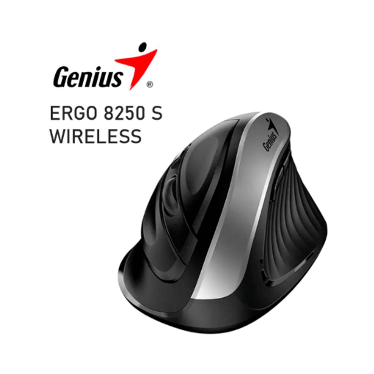 GENIUS - Mouse Vertical Inalambrico Ergonomico 8250S 6 botones Silver Grey