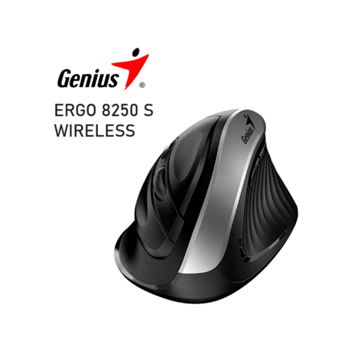 GENIUS - Mouse Vertical Inalambrico Ergonomico 8250S 6 botones Silver Grey