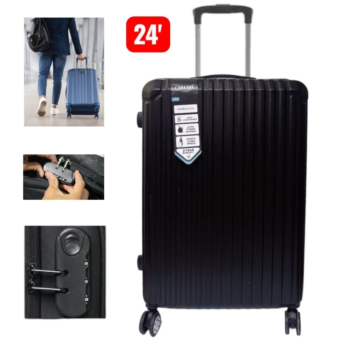 OEM - Maleta de 24pulgadas 65x40x25cm hasta 23kg Turismo de Policarbonato