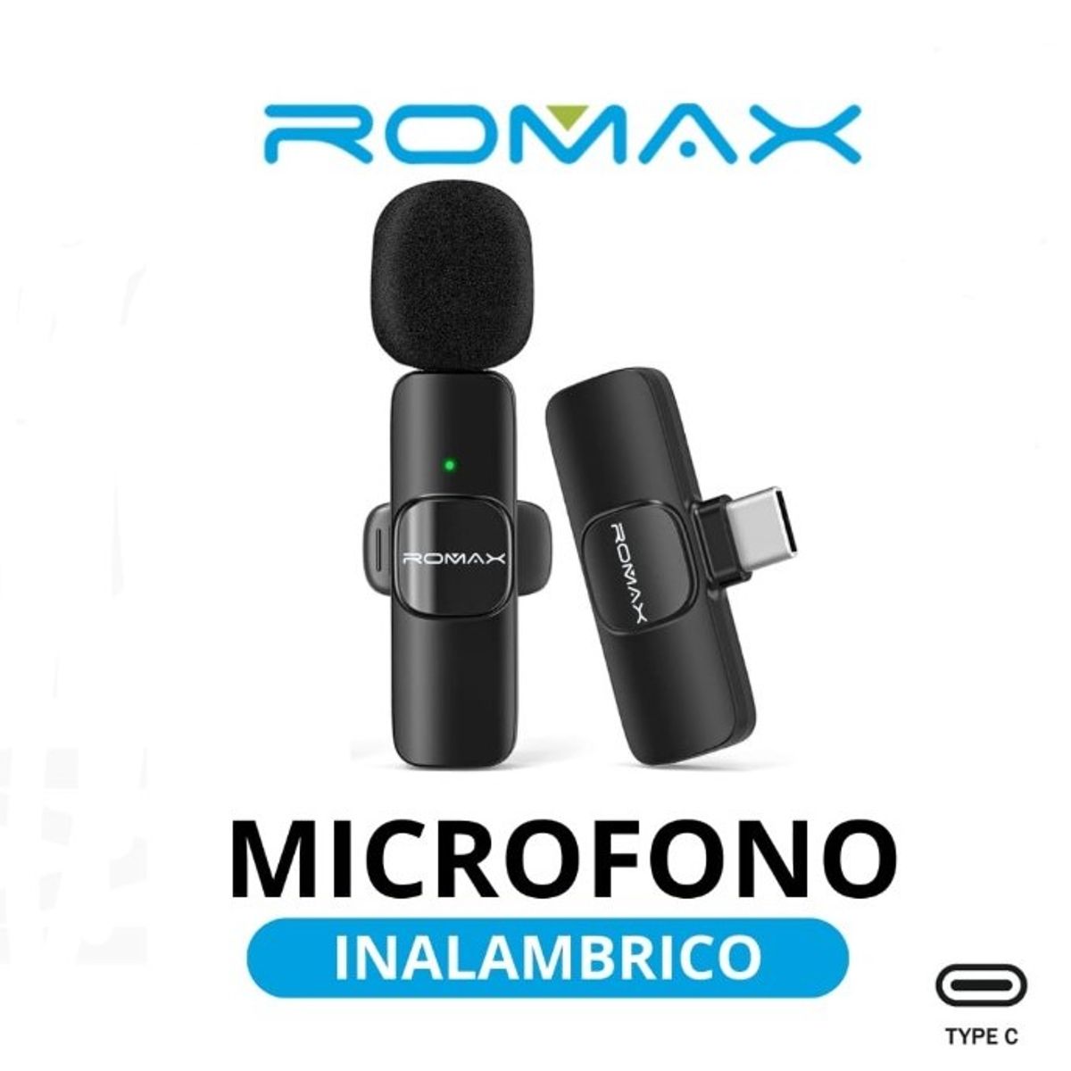 GENERICO - Micrófono Inalámbrico Portátil Tipo C Romax Sm0016