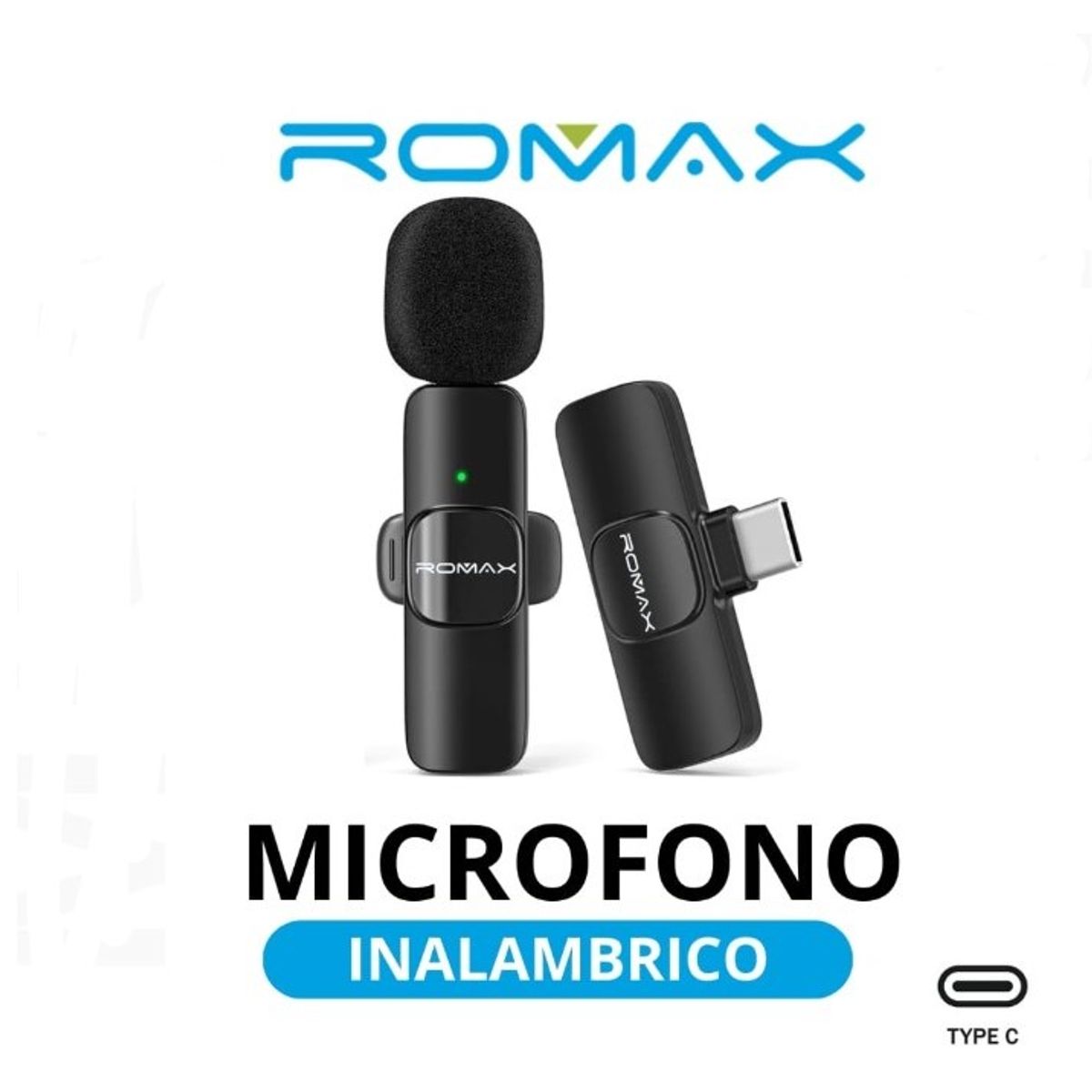 GENERICO - Micrófono Inalámbrico Portátil Tipo C Romax Sm0016