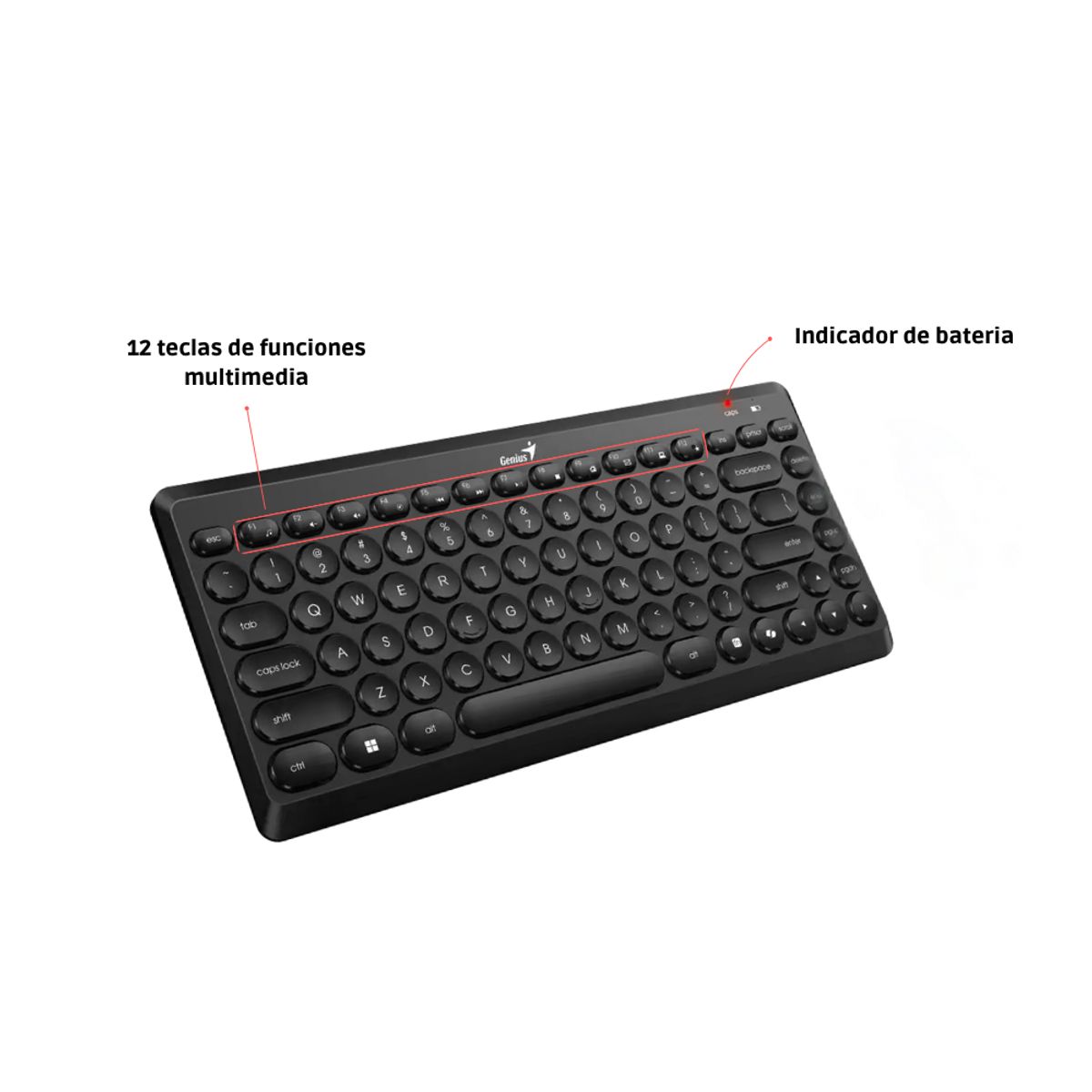 GENIUS - Teclado + Mouse Genius LuxeMate Q8000 Inalámbrico con Receptor USB